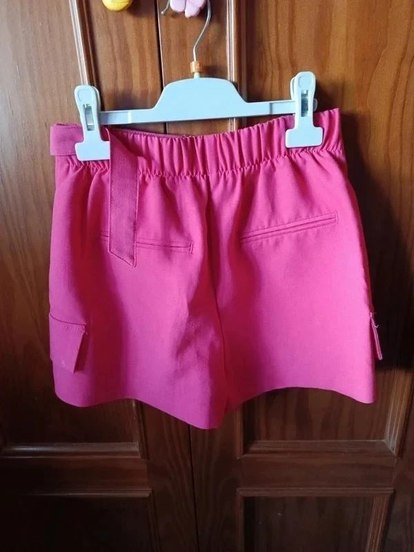 Saia Calça Rosa Chiclete Estilo Cargo - Tamanho 34 – photo 6